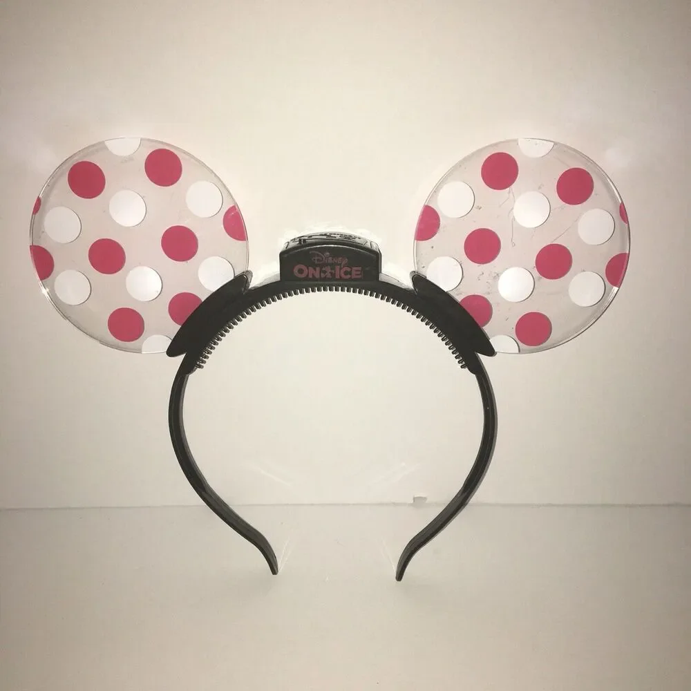 Disney  On Ice Minnie  Mouse  Polka-dot  Flashing Light - Up  Ears  Headband